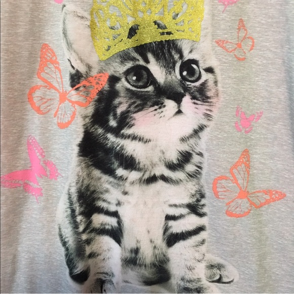 MAXI GOWN 10-12 KITTEN & BUTTERFLY PEACH &!WHITE - Picture 1 of 6